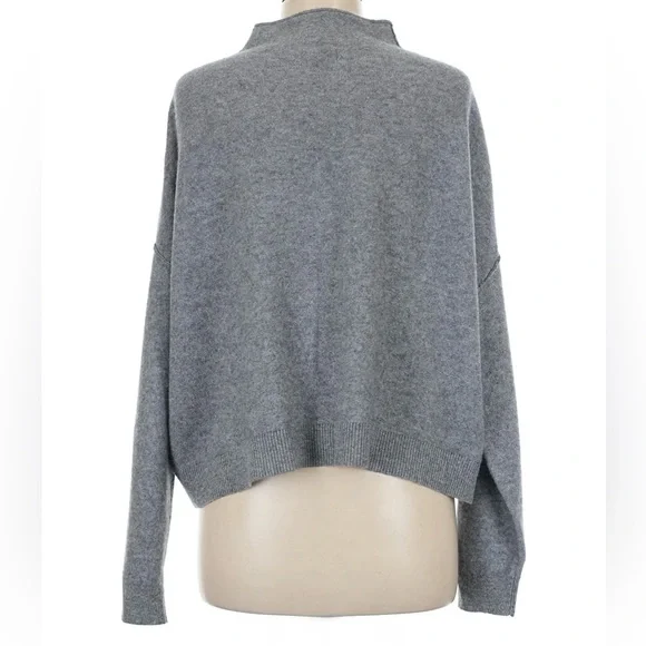 Pilcro Alani 100% Cashmere Mock-Neck Sweater Grey Medium - Picture 4 of 12